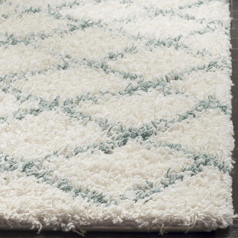 Safavieh Dallas Shag SGD258J-3 3&#39; x 5&#39; Ivory/Seafoam Area Rug, , large