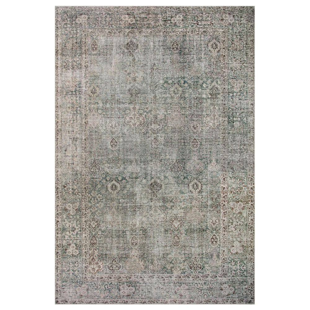Chris Loves Julia x Loloi Jules 9"6" x 14" Emerald and Antique Ivory Area Rug, , large