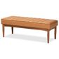 Baxton Studio Daymond Dining Bench with Tan Cushion in Walnut Brown, , large
