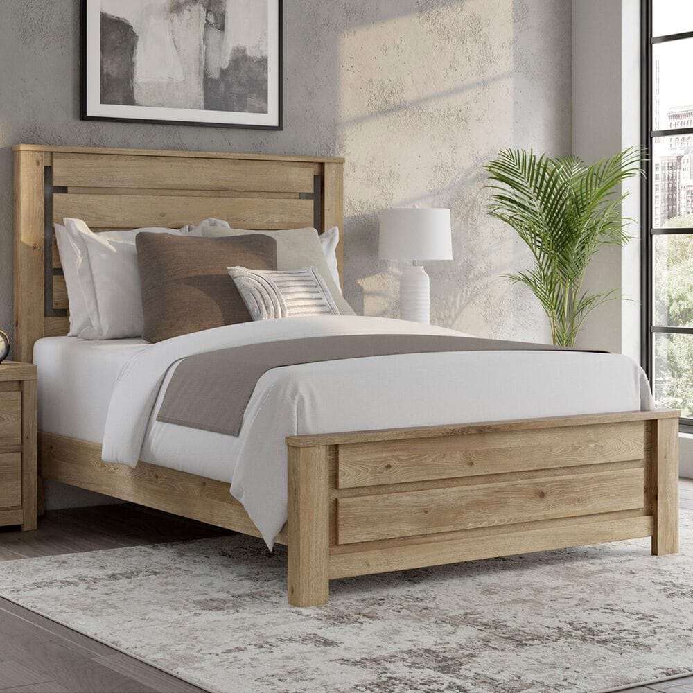 Ashley Brozmont Queen Panel Platform Bed in Natural Brown, , large