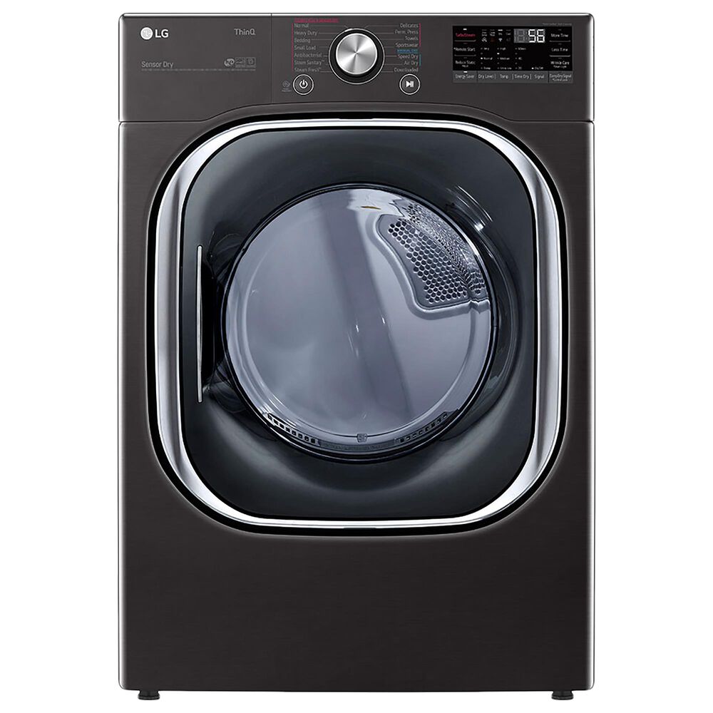 LG 7.4 Cu. Ft. Smart Wi-Fi Enabled Front Load Dryer with TurboSteam and Built-In Intelligence in Black, , large
