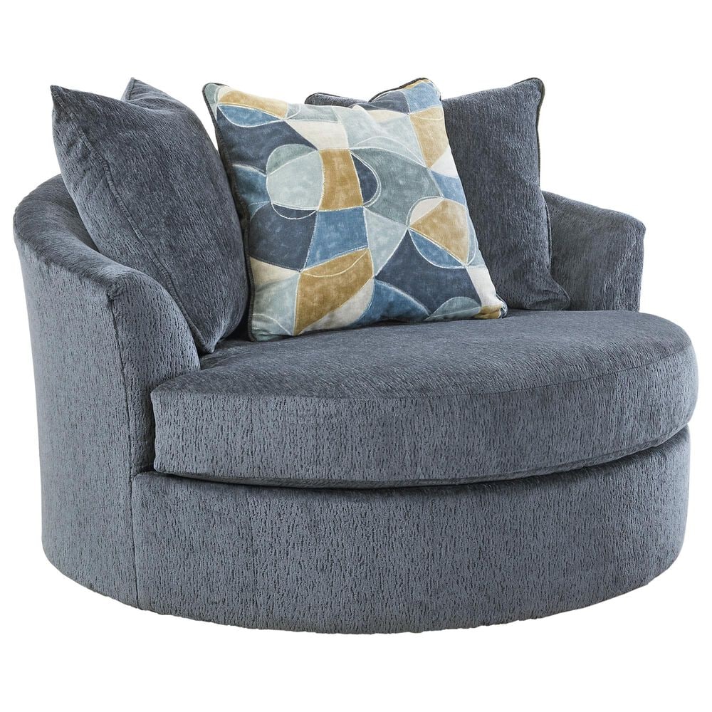 Ashley Maxon Place Oversized Swivel Accent Chair in Navy, , large