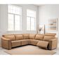 Elran Furniture Bennett 5-Piece Power Symmetrical Reclining Sectional with Power Headrests in Storm Wheat, , large