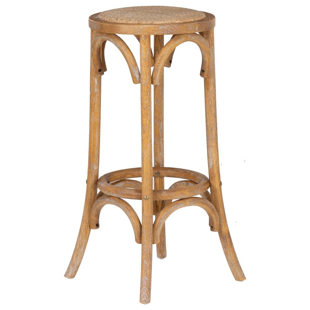 Linon Home Decor Rae Rattan Bar Stool in Brown, , large
