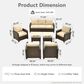 HOMLUX 7-Piece Patio Conversation Set with Two Ottomans in Beige, , large