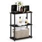 HOMLUX 3-Tier Compact Open Storage Bookshelf in Espresso and Black, , large