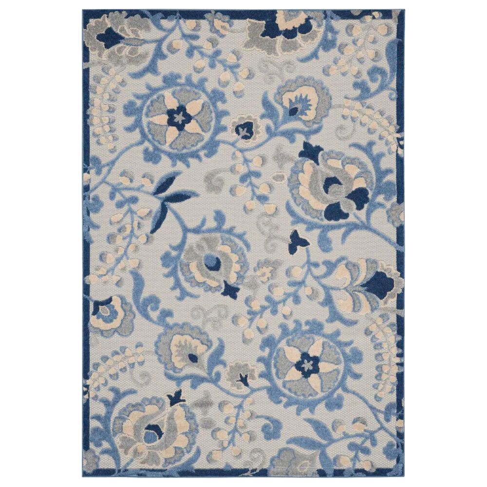 Nourison Aloha ALH17 2"8" x 4" Blue and Grey Indoor/Outdoor Area Rug, , large