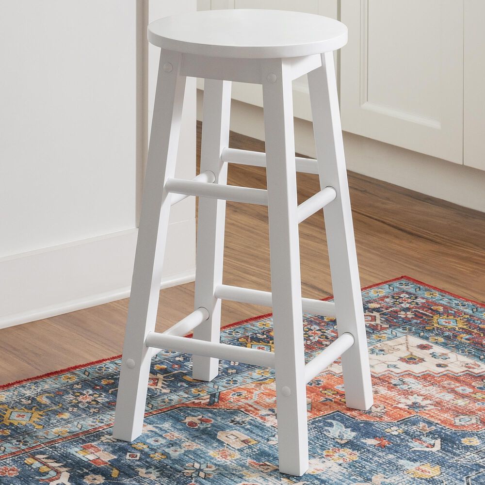 Linon Home Decor Abby 24" Counter Stool in White, , large