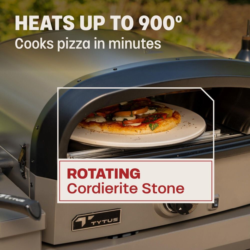 Tytus Emberwood Grill and Prep Cart with Gas Tabletop Pizza Oven in Gunmetal Gray, , large