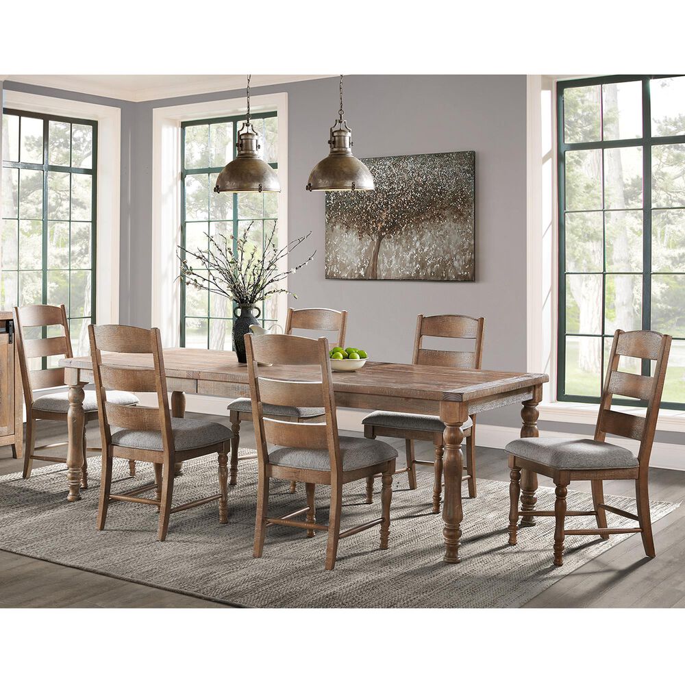 Hawthorne Furniture Highland 7-Piece Rectangular Dining Set in Rustic Sandwash, , large