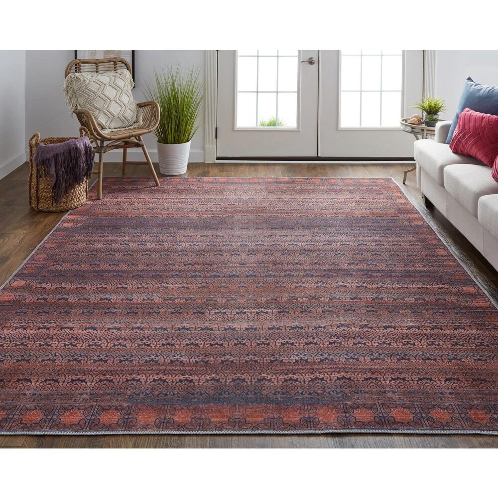 Feizy Voss 5&#39;3&quot; x 7&#39;6&quot; Tan and Blue Area Rug, , large