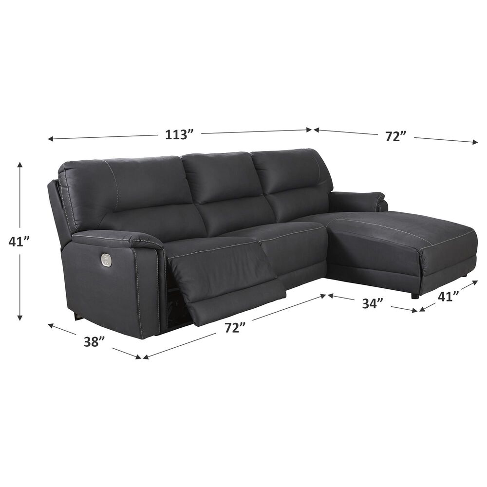 Signature Design by Ashley Henefer 3-Piece Power Reclining Sectional Set in Midnight, , large