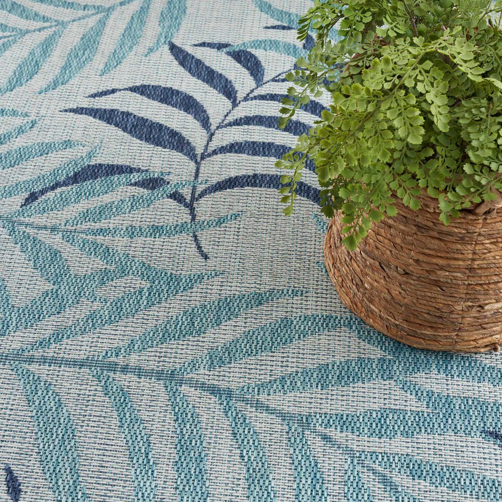 Nourison Garden Oasis Nature Blue 6&#39; x 9&#39; Indoor/Outdoor Area Rug, , large
