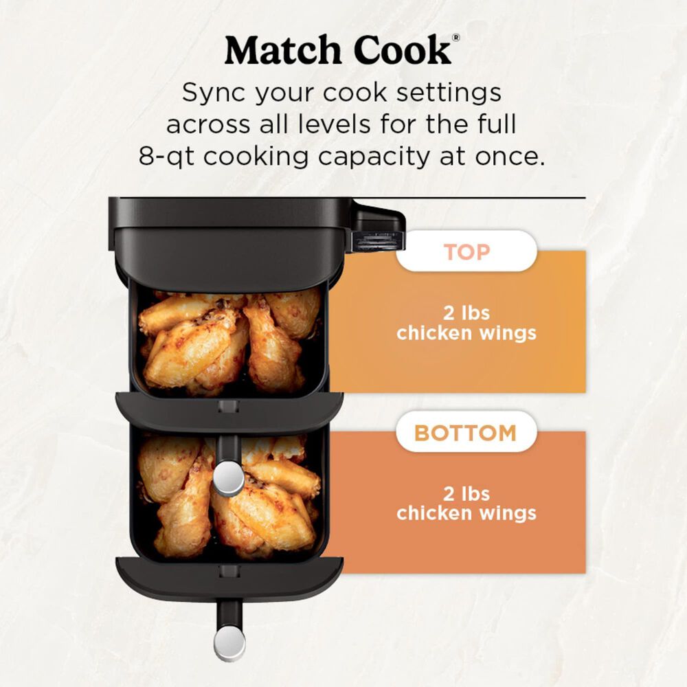 Ninja 8 Qt. 6-in-1 Air Fryer with 2-Basket in Pantone Black, , large