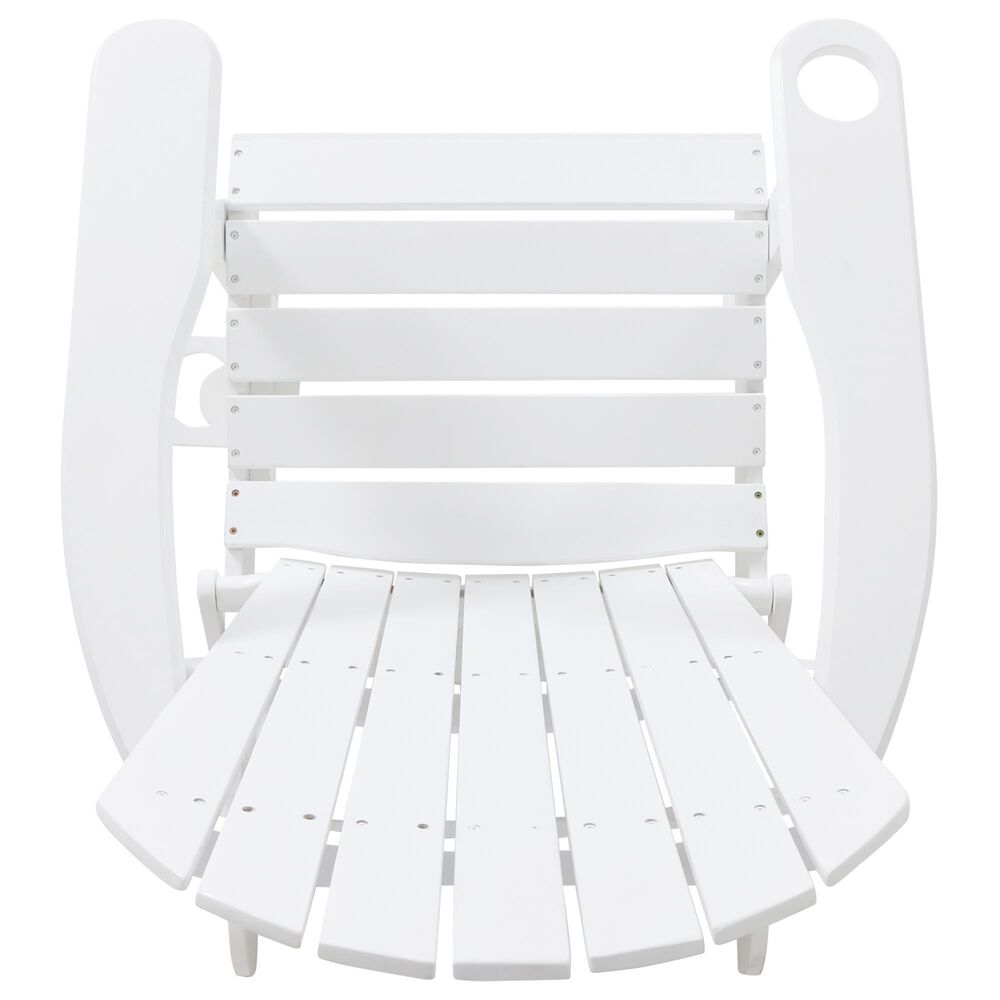 Hearth and Haven Bellwood Outdoor Foldable Adirondack Chair with Cup Holder in White, , large