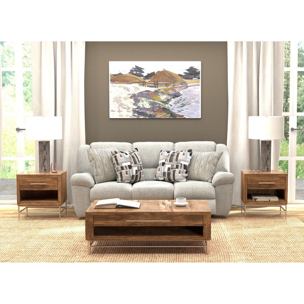 Catnapper Trifecta Manual Reclining Sofa with Drop Down Table in Nature, , large