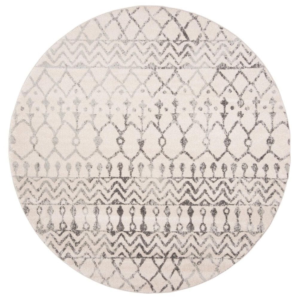 Safavieh Tulum TUL270A 3" Round Ivory and Grey Area Rug, , large