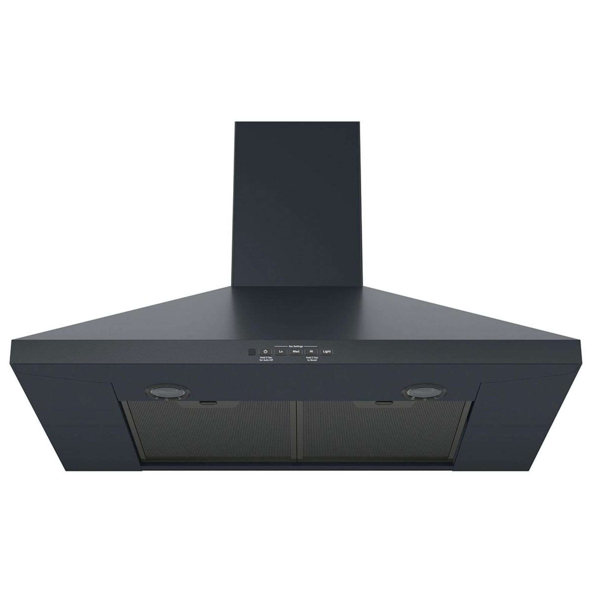 GE Appliances 30 Wall Mount Pyramid Chimney Hood in Black Slate