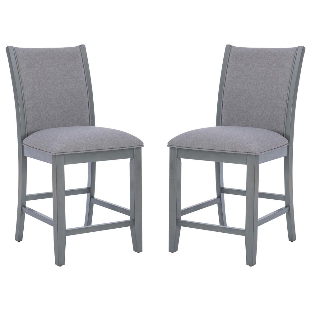 Linon Home Decor Bellevue Counter Stool in Light Grey (Set of 2), , large