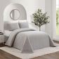 Peking Handicraft Solid Stitch 3-Piece King Bedspread Set in Grey, , large