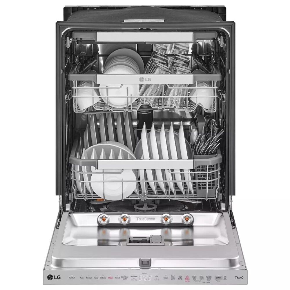 LG 2-Piece Kitchen Package with 23 Cu. Ft 4-Door French Door Refrigerator and Pocket Handle Dishwasher in Stainless Steel, , large