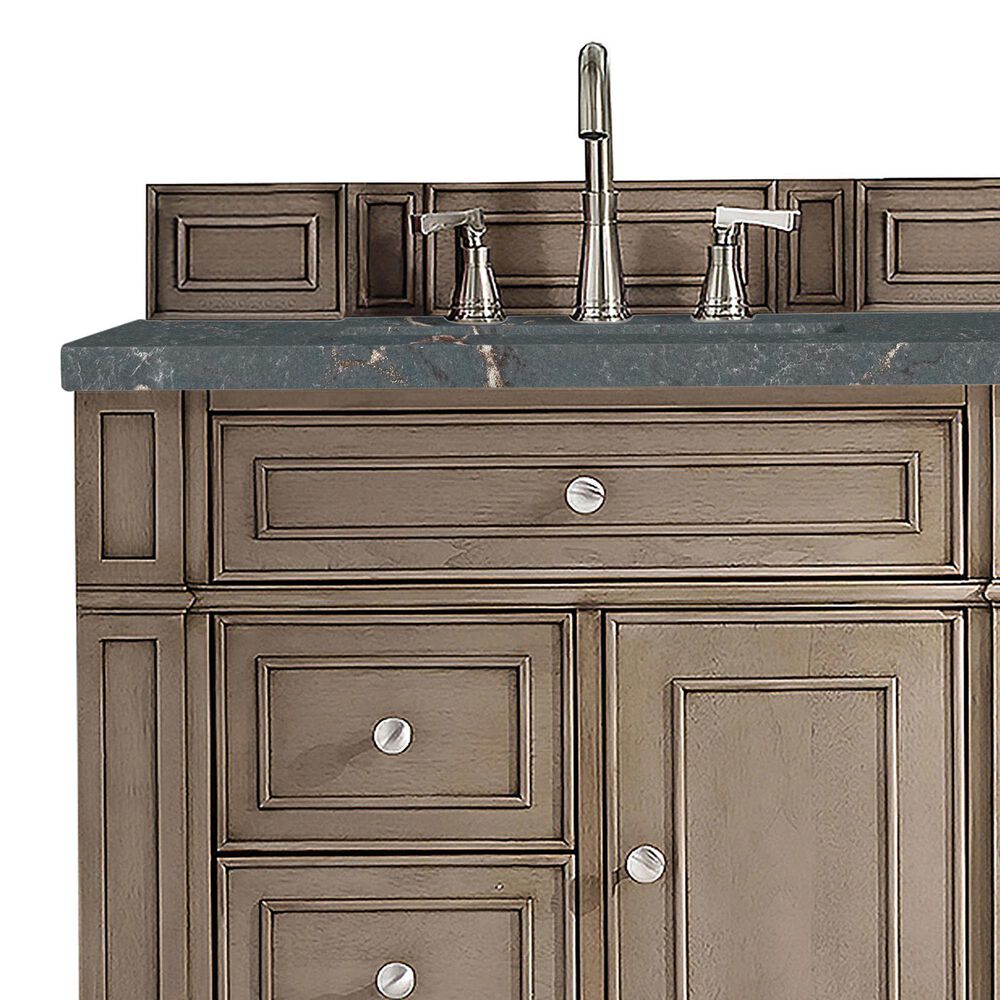 James Martin Vanities Bristol 30&quot; Single Bathroom Vanity in Whitewashed Walnut with 3 cm Parisien Bleu Quartz Top and Rectangular Sink, , large