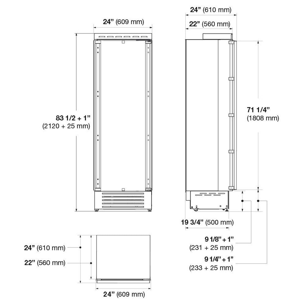 Fulgor Milano 16.87 Cu. Ft. Built-In Freezer Column with Left Hinge in Panel Ready, , large