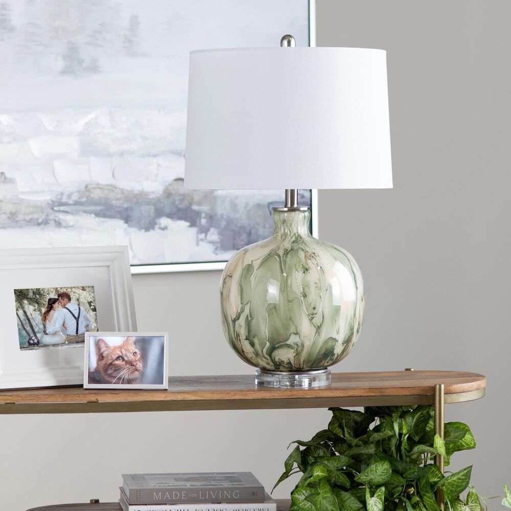 Slatehouse Waverly Table Lamp in Green, Cream and Gold, , large