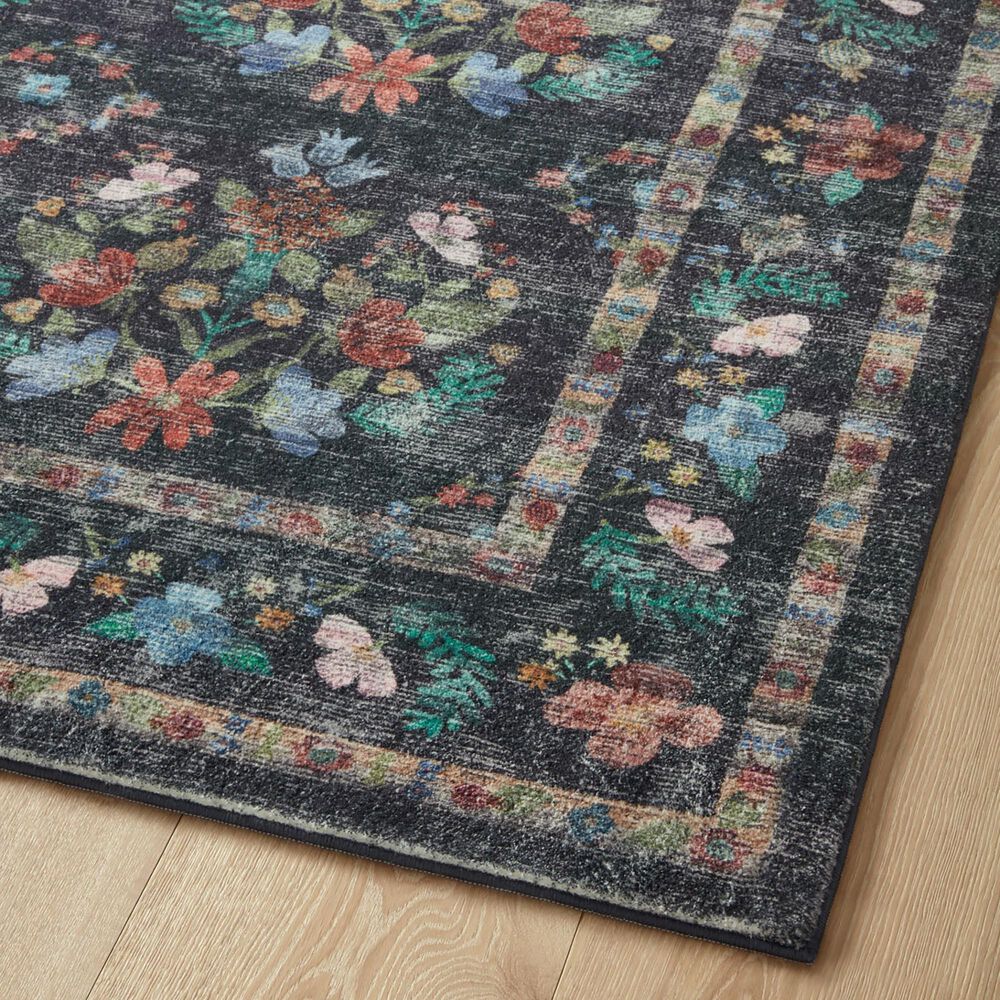 Rifle Paper Co Crafted by Cloth and Company Courtyard 2&#39; x 5&#39; Seville Charcoal Runner, , large