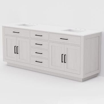 Lexora Home Abbey 80" Double Bathroom Vanity in White Oak with 2 cm White Quartz Top and Rectangular Sinks, , large