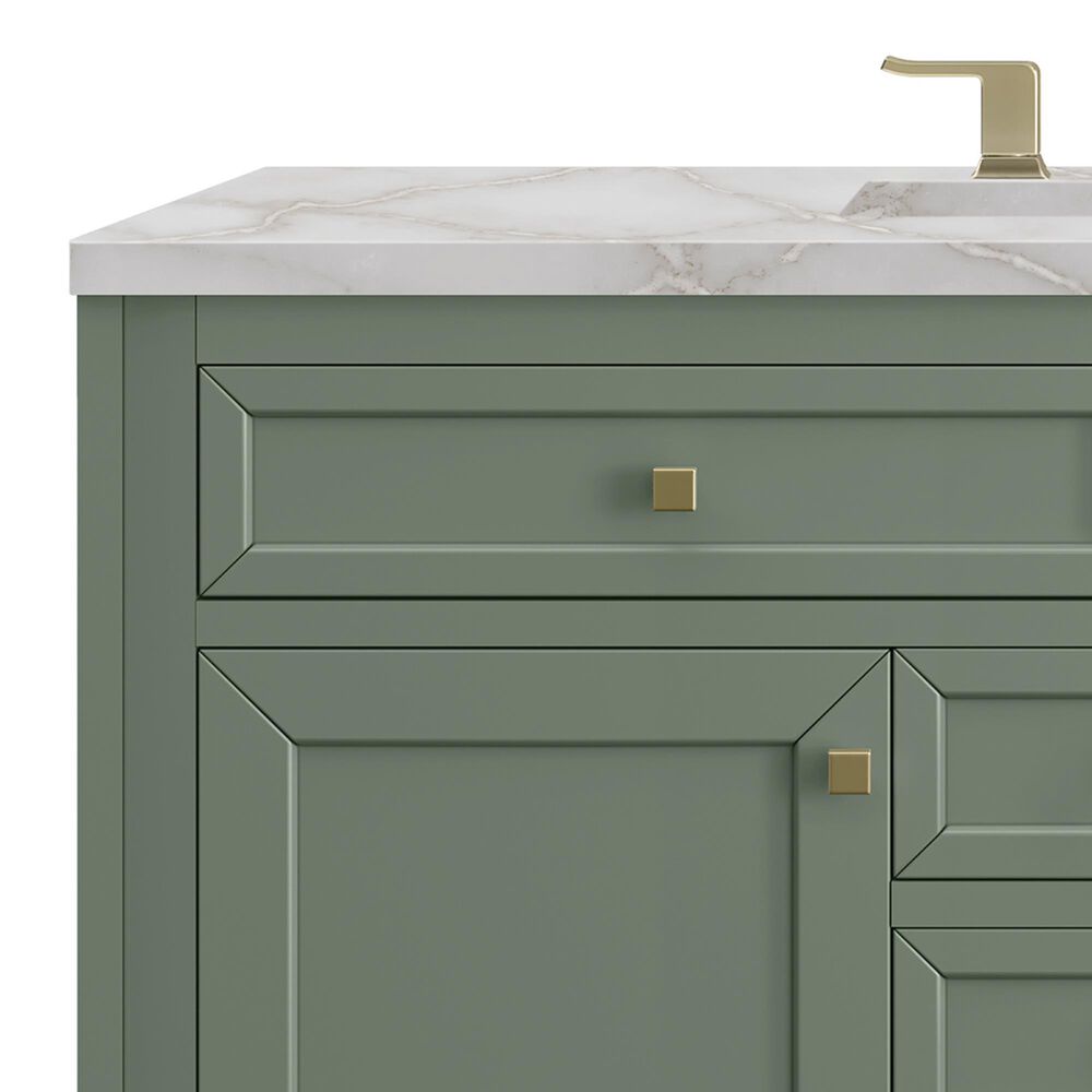 James Martin Vanities Chicago 48" Single Bathroom Vanity in Smokey Celadon with 3 cm Eternal Jasmine Pearl Silestone Top, Rectangular Sink and FreePower Wireless Charger, , large