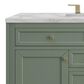 James Martin Vanities Chicago 48" Single Bathroom Vanity in Smokey Celadon with 3 cm Eternal Jasmine Pearl Silestone Top, Rectangular Sink and FreePower Wireless Charger, , large