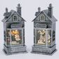 The Gerson Company 2-Piece Spinning Water Globe Halloween House Set, , large