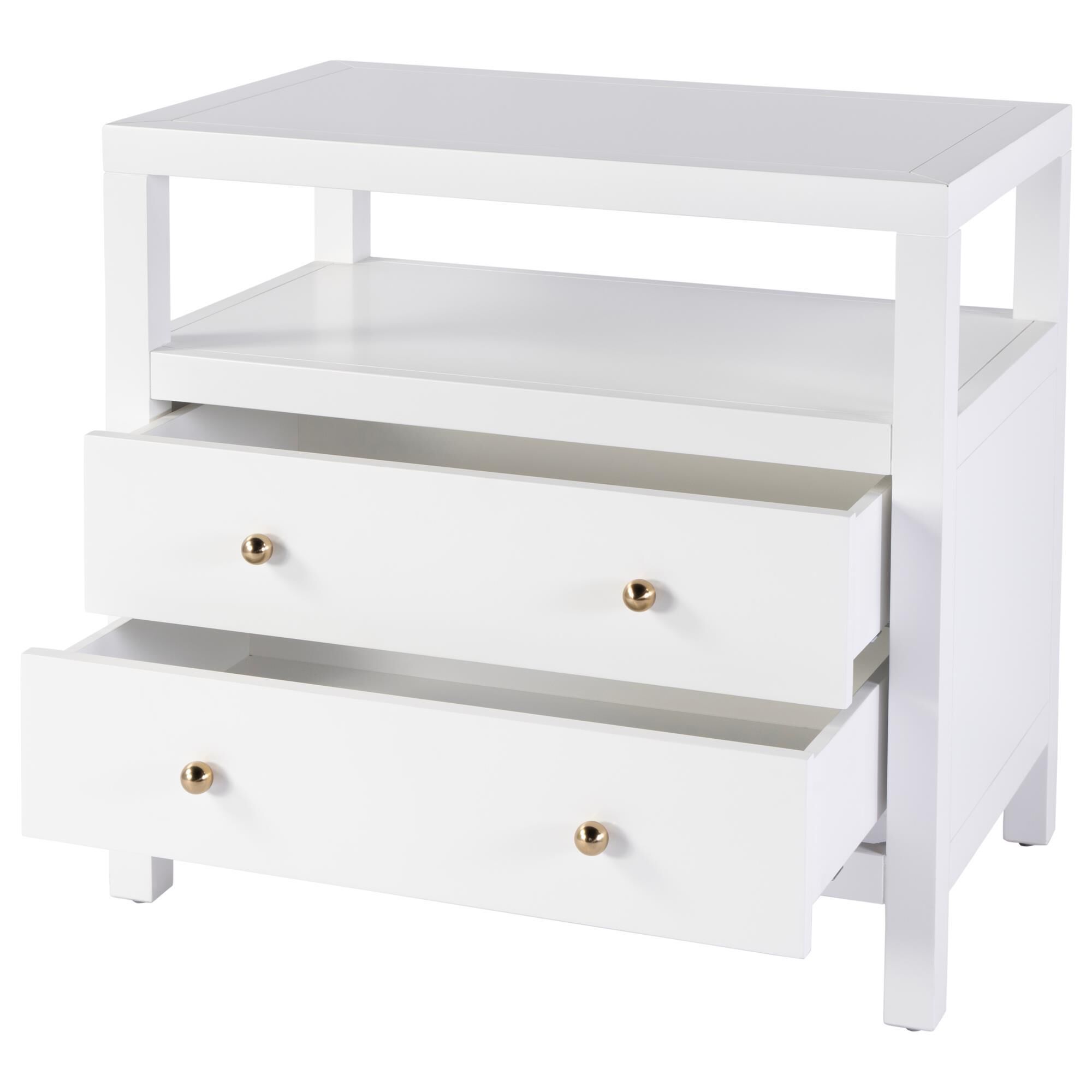 Butler Specialty Company Nora 2-Drawer Wide Nightstand with Open