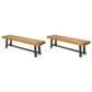 Hearth and Haven Carlisle Patio Bench in Brown (Set of 2), , large