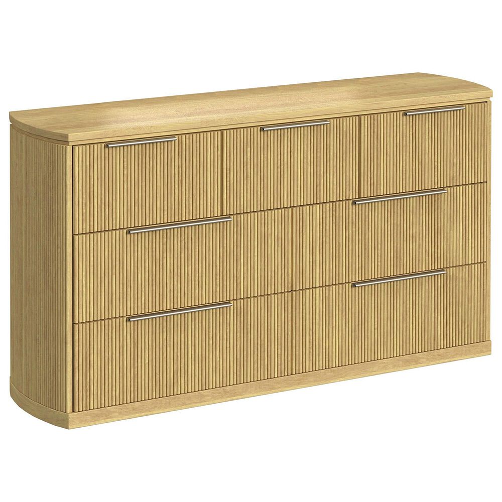 Mayberry Hill Sylvie King Upholstered Bed with Dresser and Nightstand in Natural, , large