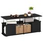HOMLUX 47.2" Utility Design TV Stand with Open Storage Bookshelf in Americano and Chrome, , large