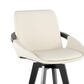 LumiSource Cosmo 30" Swivel Barstool with Cream Upholstery in Black (Set of 2), , large