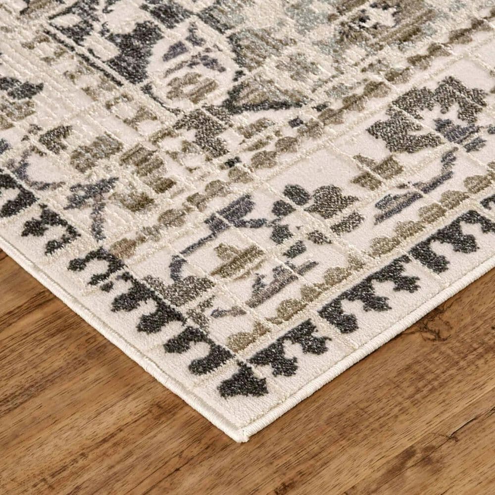Feizy 3874F Kano Ivory / Gray 2&#39;2&quot; x 3&#39; Area Rug, , large