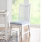 Linon Home Decor Bonnie Side Chair with Light Blue Faux Leather Cushion in White (Set of 2), , large