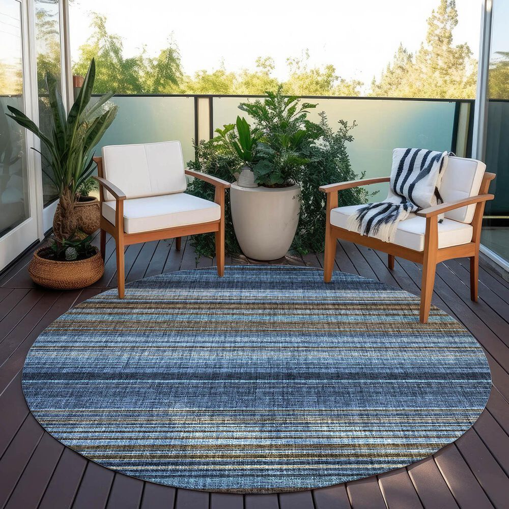 Dalyn Rug Company Portico PO2 Navy 8&#39; Round Area Rug, , large