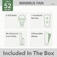 Hunter Minimus 52" Ceiling Fan with LED Lights in Fresh White, , large