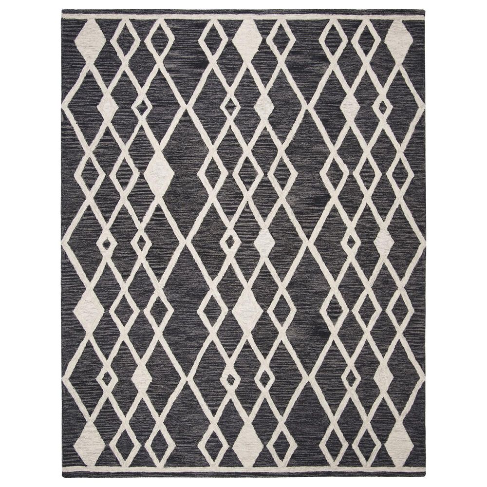 Safavieh Micro-Loop MLP157H 8" x 10" Charcoal and Ivory Area Rug, , large