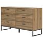 Ashley Deanlow 6-Drawer Dresser in Honey Brown and Dark Pewter, , large