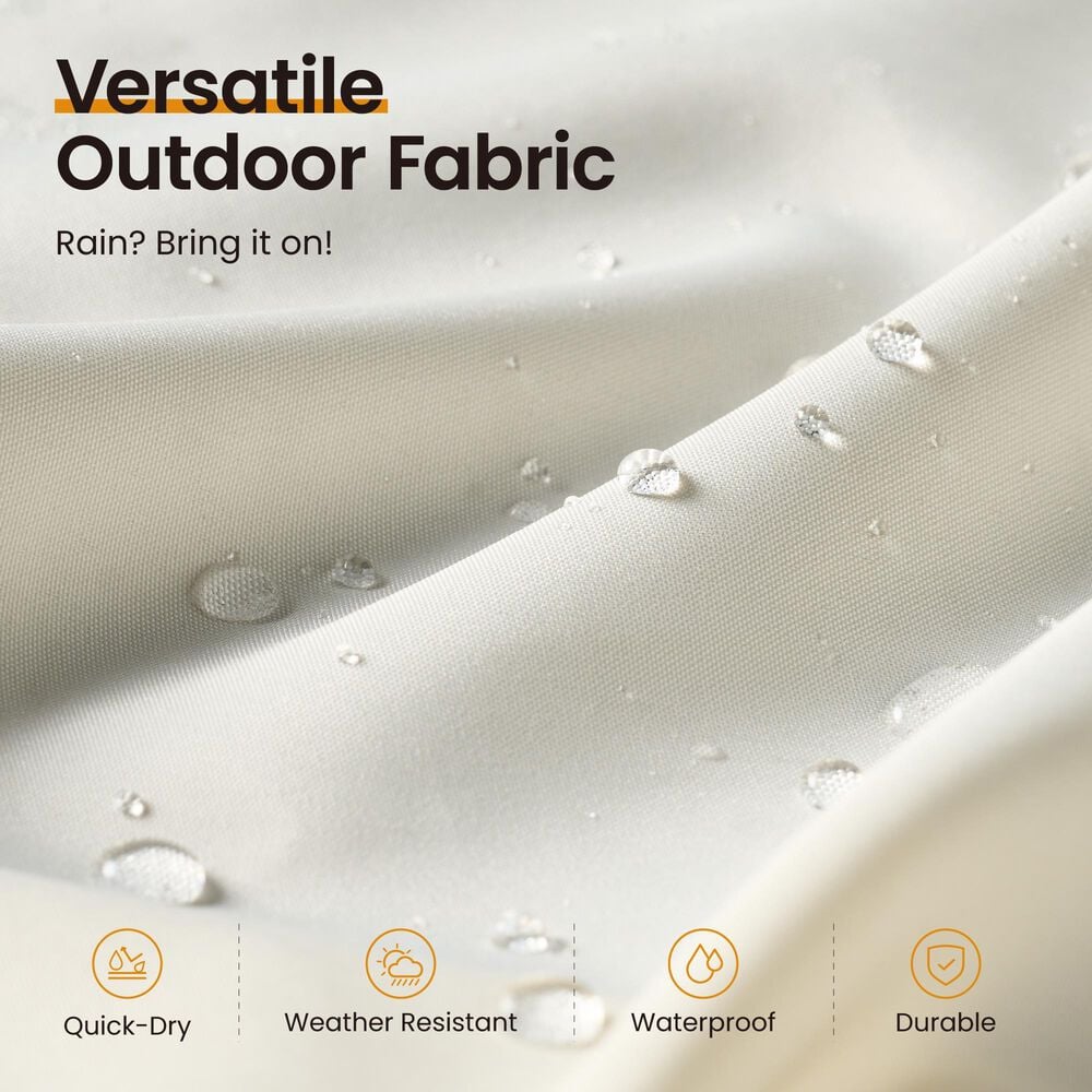 HOMLUX 15' Double-Sided Outdoor Market Umbrella with Sandbag Base in White, , large