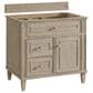 James Martin Vanities Lorelai 36" Single Vanity in Whitewashed Oak with 3cm Victorian Silver Quartz Top, , large