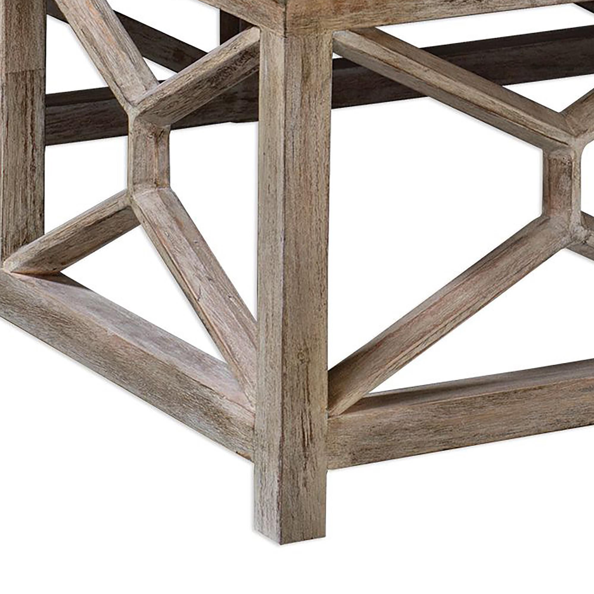 Uttermost Catali 40 Square Coffee Table in Light Wood and Grey
