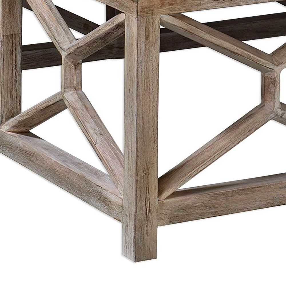 Uttermost Catali 40&quot; Square Coffee Table in Light Wood and Grey, , large