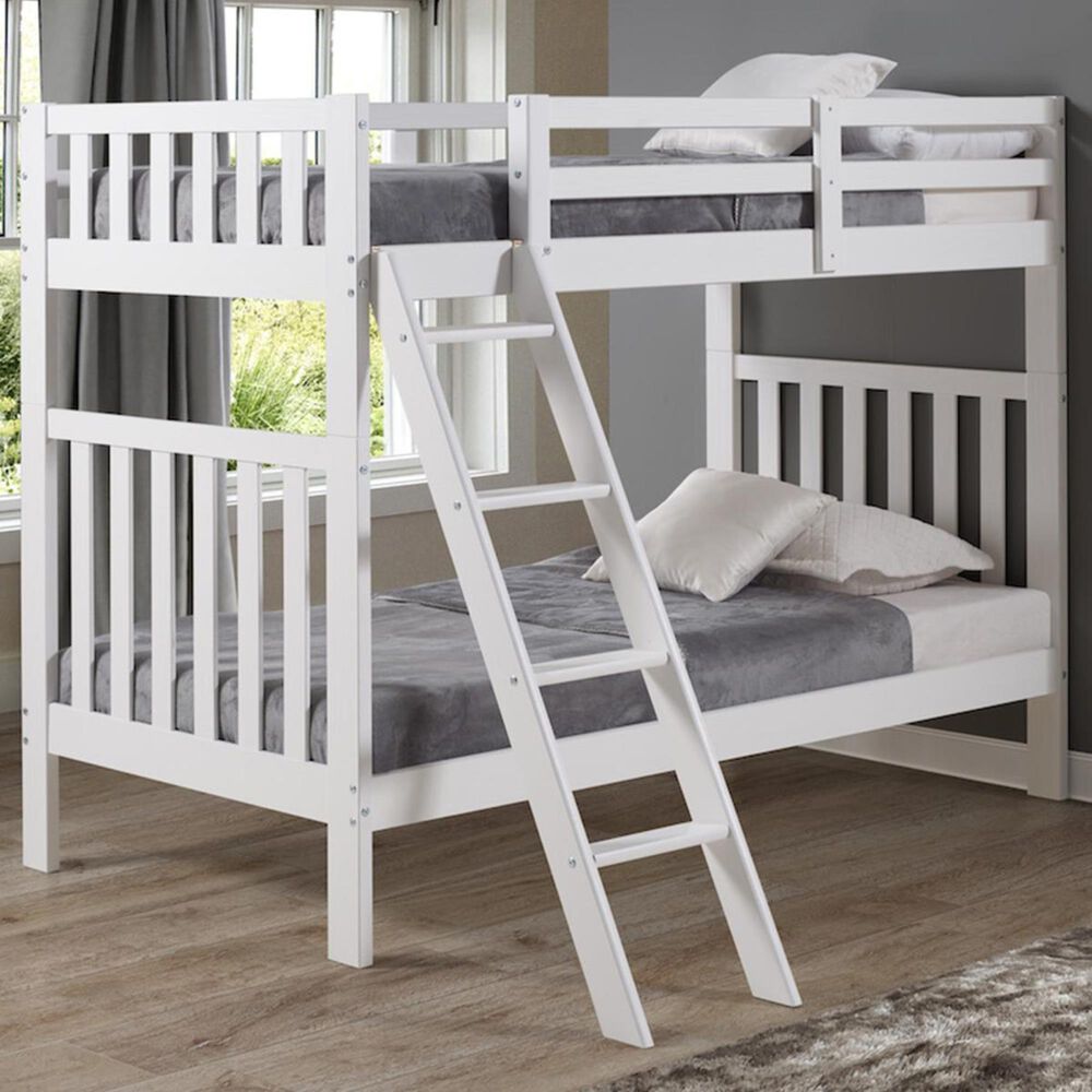 Bolton Furniture Aurora Twin Over Twin Bunk Bed in White, , large