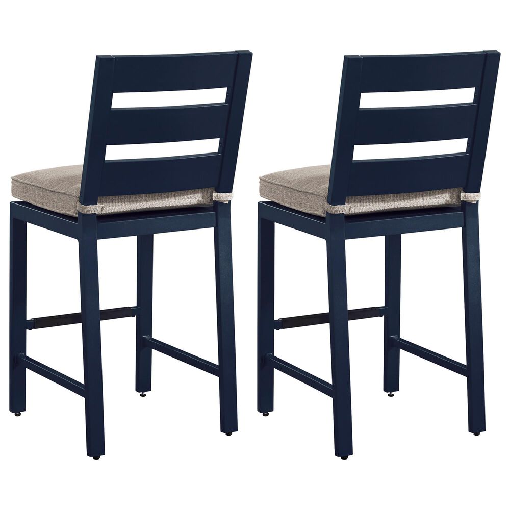 Ashley East Beach Barstool in Navy Blue (Set of 2), , large